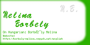 melina borbely business card